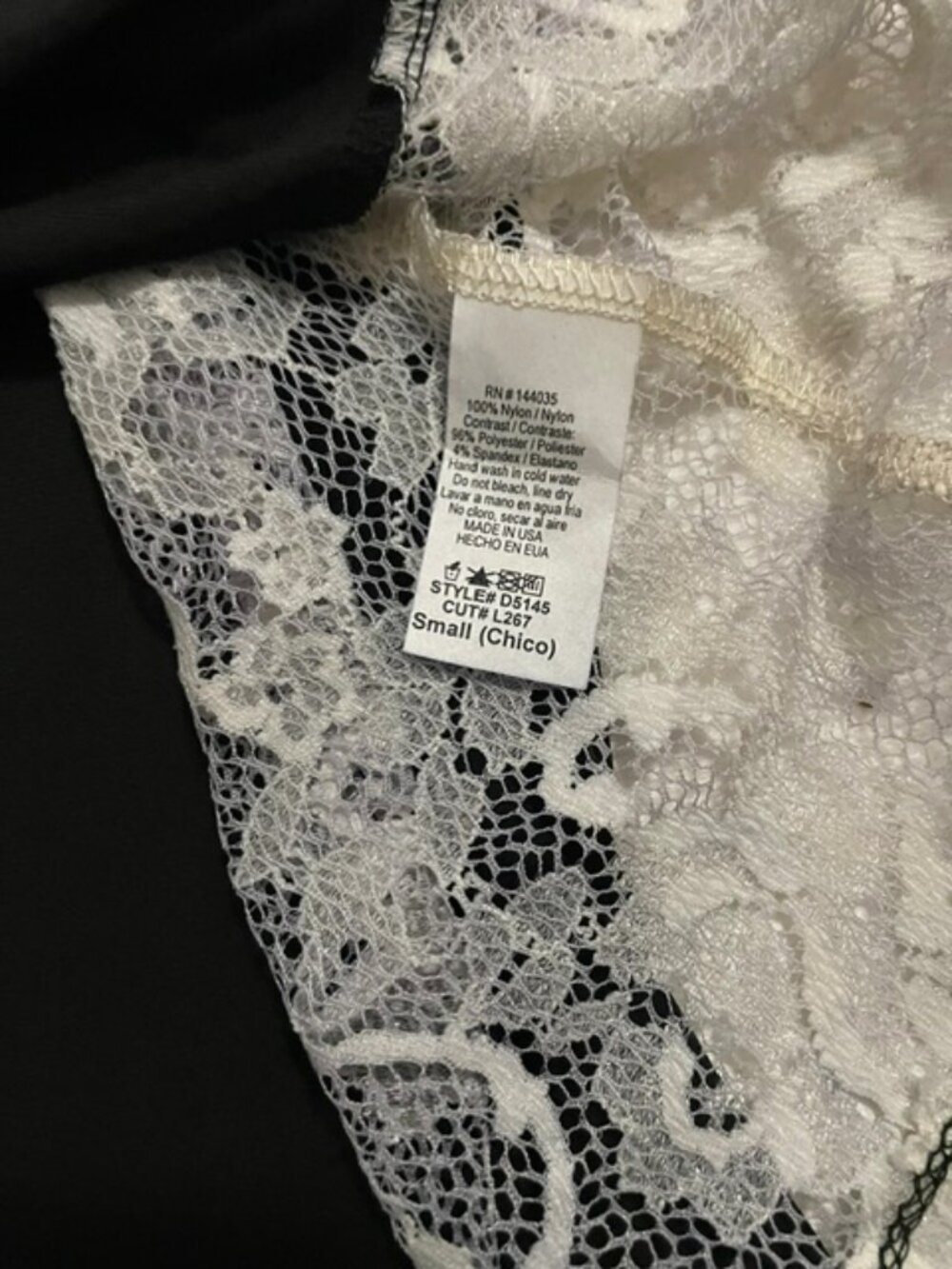 Sheer Lace Maxi Dress Floral Long Sleeve Cut-Out High-Neck, Black Beige - Picture 4 of 7